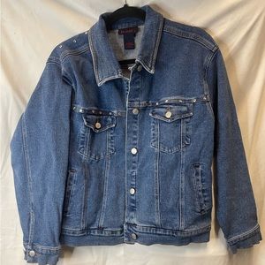 Vintage Denim & Co. Jean Jacket with Bling Studs on Front & Back Women’s Size L